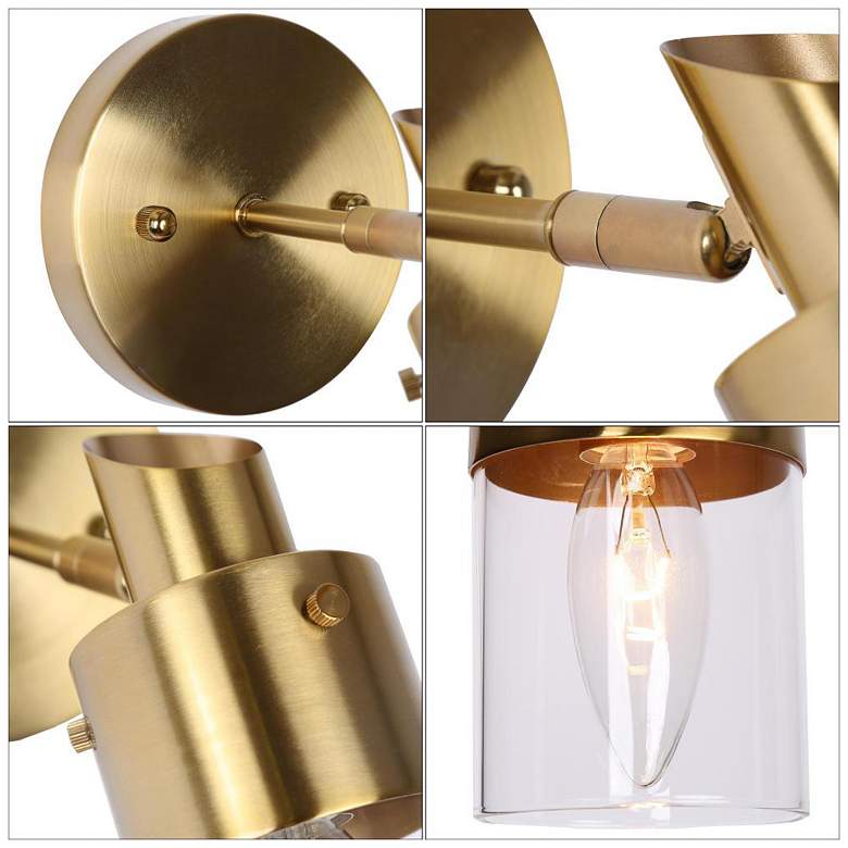 Image 3 1-Light Brass Gold Wall Sconce more views