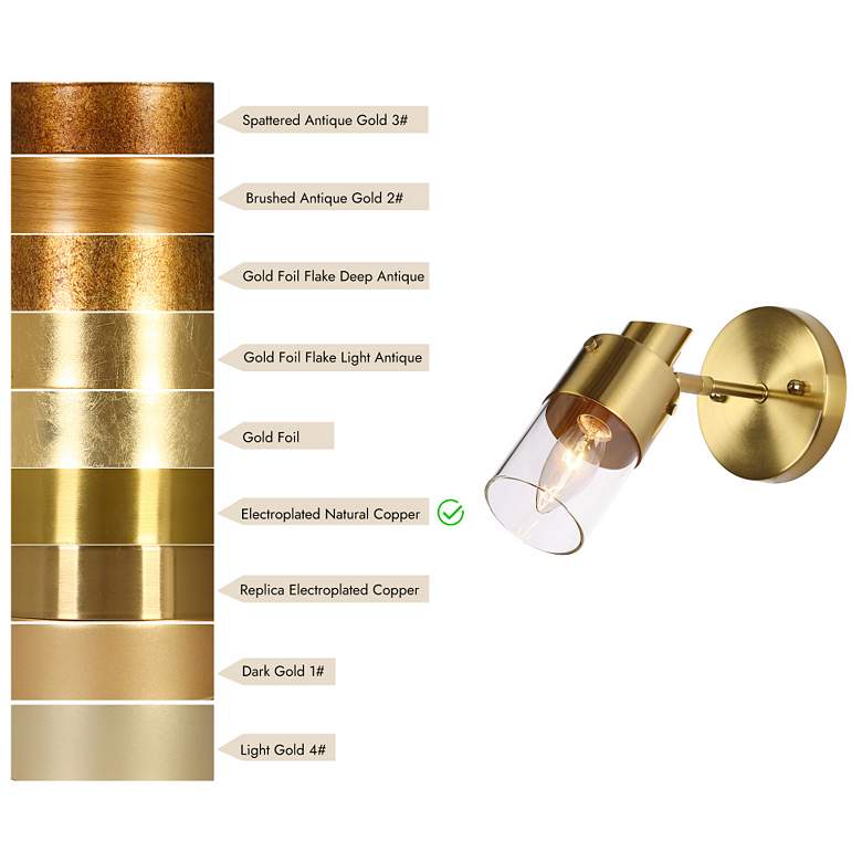 Image 4 1-Light Brass Gold Wall Sconce more views