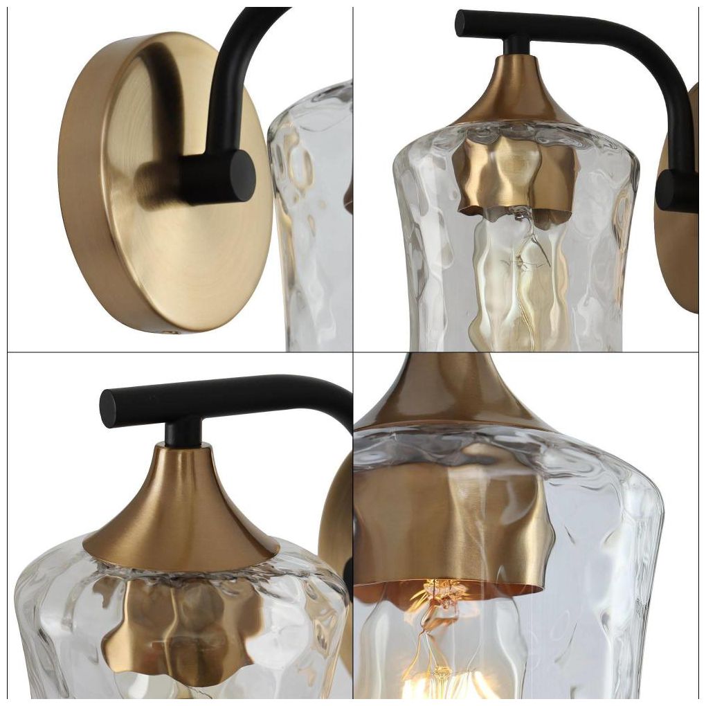 Image 3 1-Light Brass Gold Water Glass Wall Sconce more views