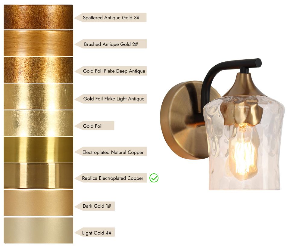 Image 4 1-Light Brass Gold Water Glass Wall Sconce more views