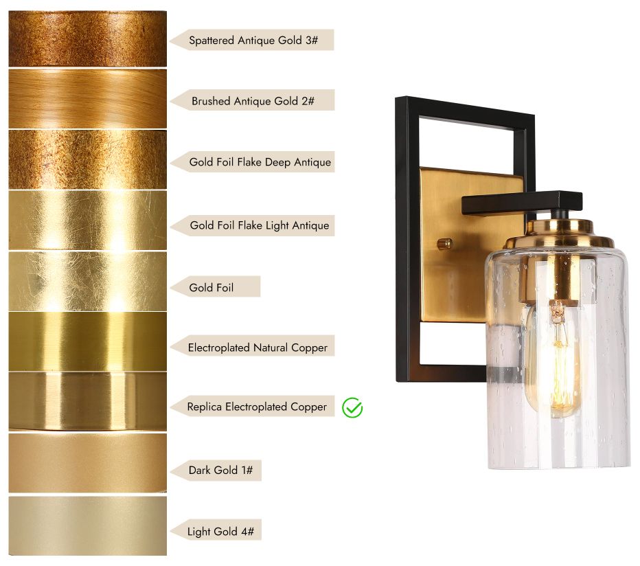 Image 4 1-Light Brass GoldWall Sconce more views