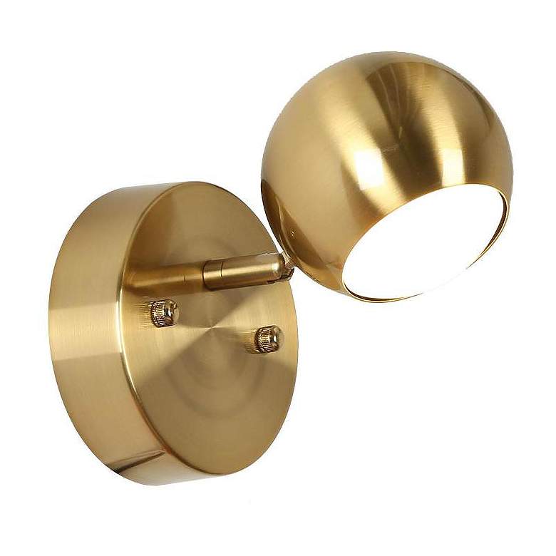 Image 1 1-Light Brass-Plated Acrylic Integrated LED Wall Sconce