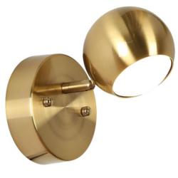 1-Light Brass-Plated Acrylic Integrated LED Wall Sconce