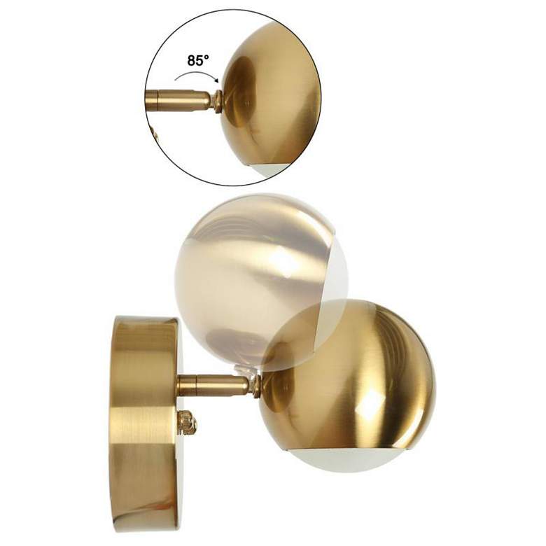 Image 3 1-Light Brass-Plated Acrylic Integrated LED Wall Sconce more views
