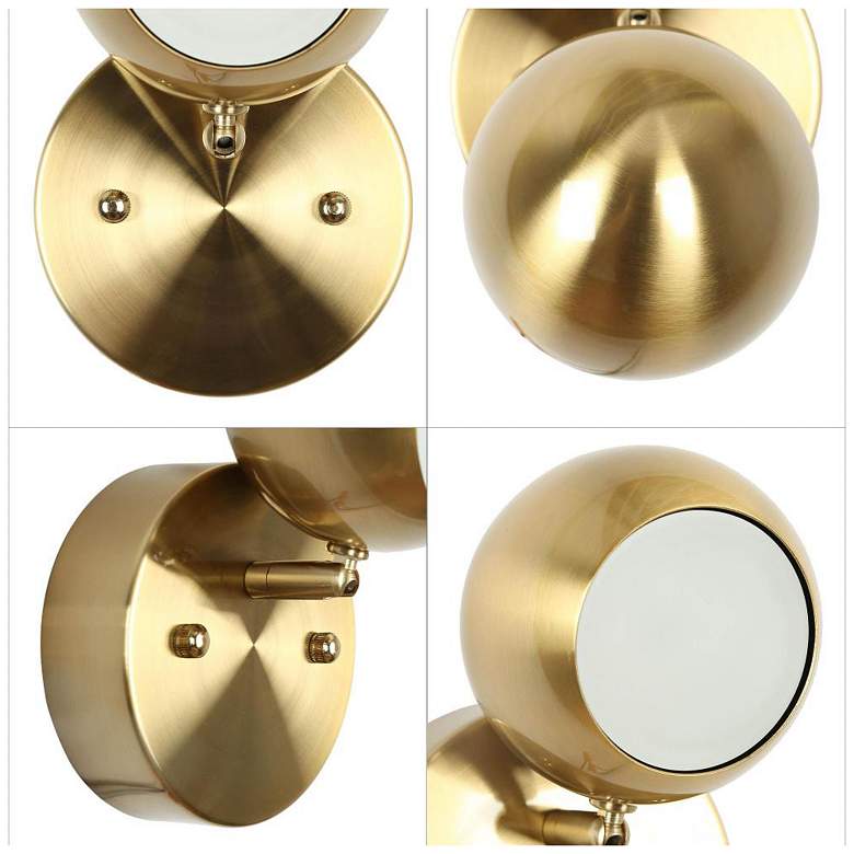 Image 5 1-Light Brass-Plated Acrylic Integrated LED Wall Sconce more views