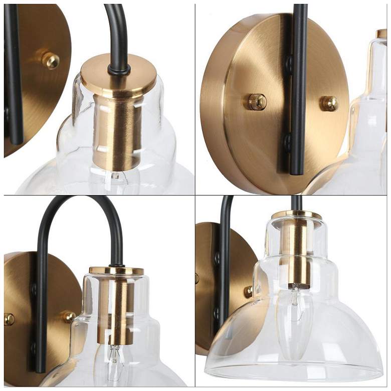 Image 3 1-Light Brass-Plated Indoor Wall Sconce Lighting more views