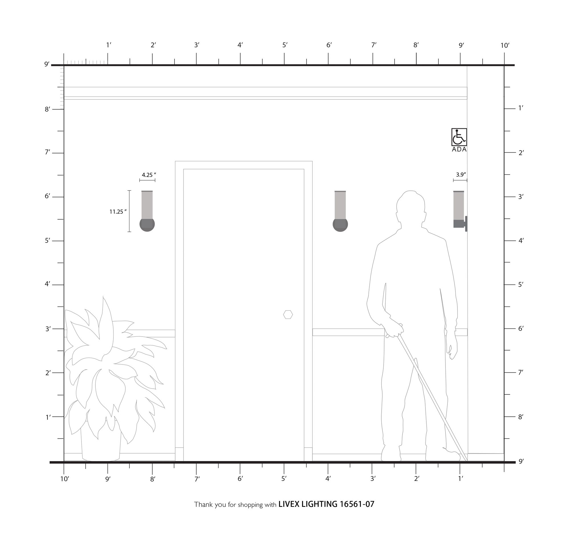 1 Light Bronze ADA Single Sconce