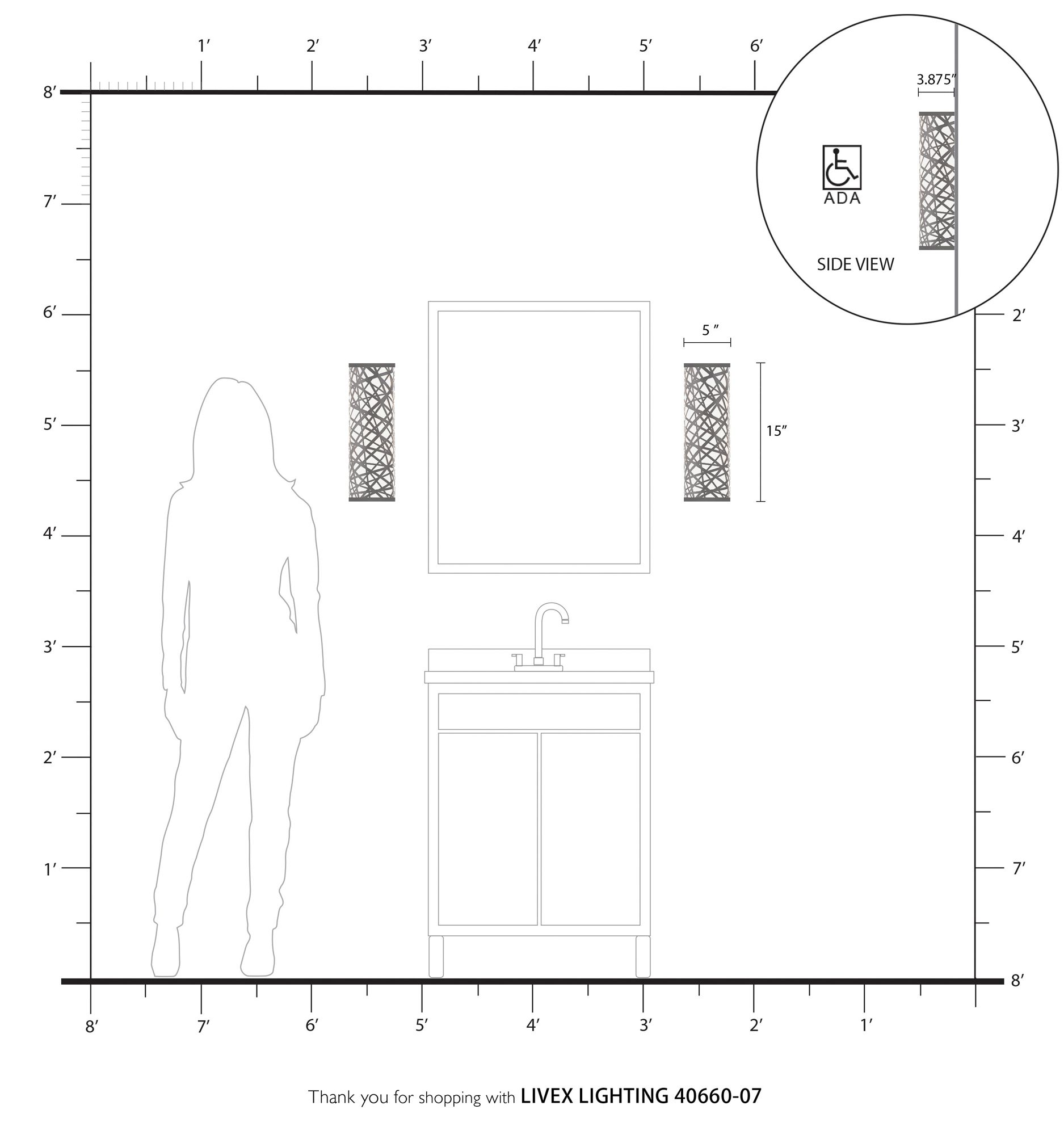 1 Light Bronze ADA Wall Sconce