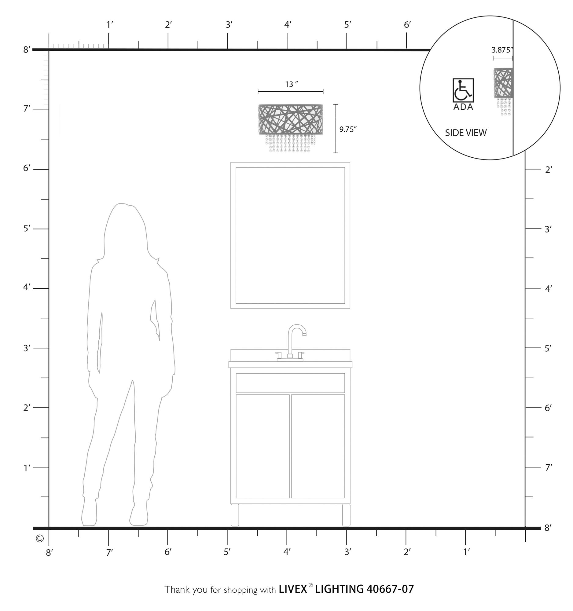 1 Light Bronze ADA Wall Sconce
