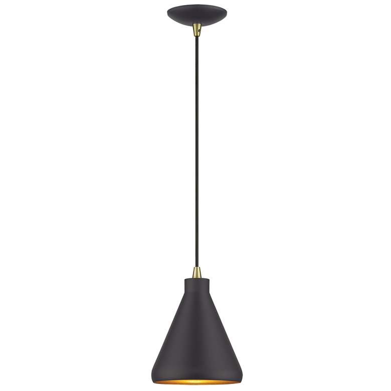 Image 1 1 Light Bronze Cone Mini Pendant with Bronze Aluminum Shade