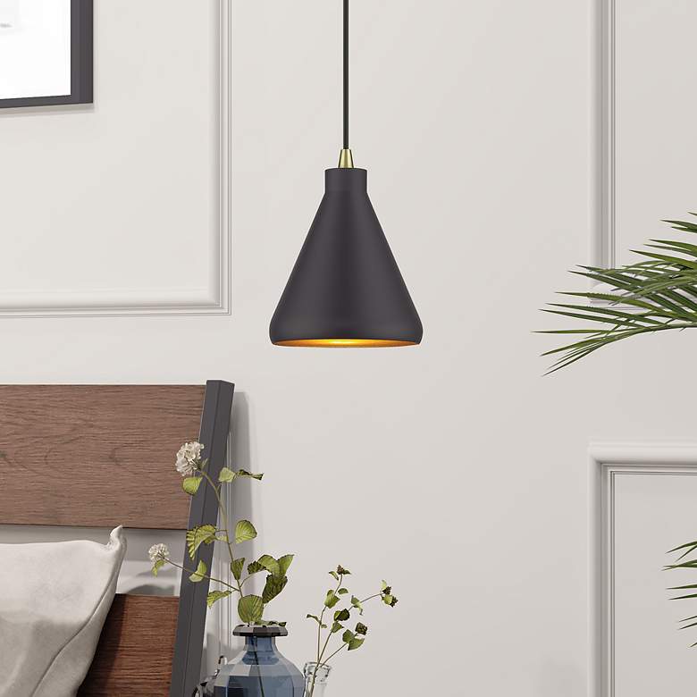 Image 1 1 Light Bronze Cone Mini Pendant with Bronze Aluminum Shade