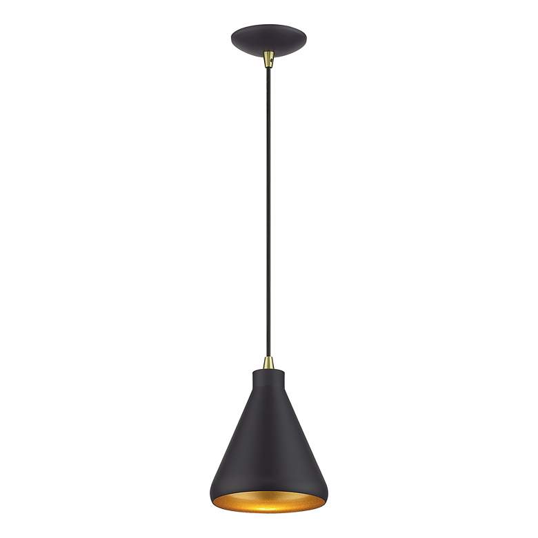 Image 3 1 Light Bronze Cone Mini Pendant with Bronze Aluminum Shade more views