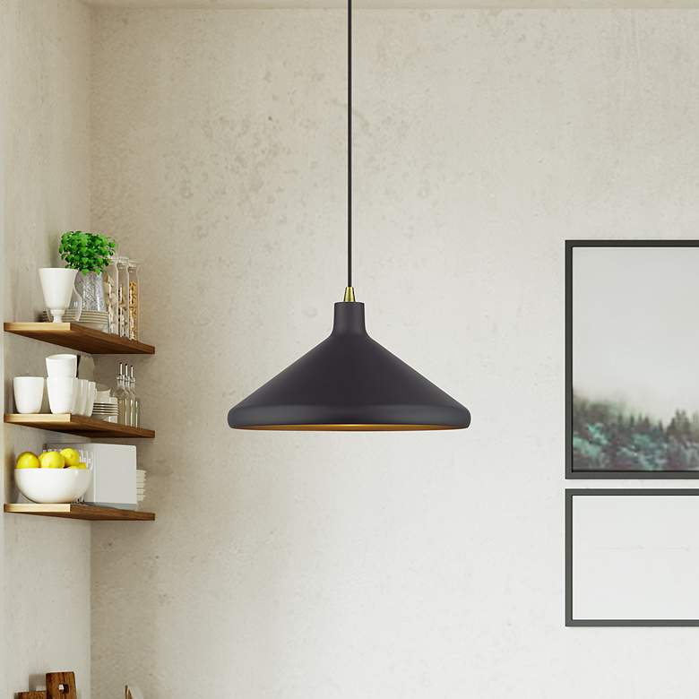 Image 1 1 Light Bronze Cone Pendant with Bronze Aluminum Shade