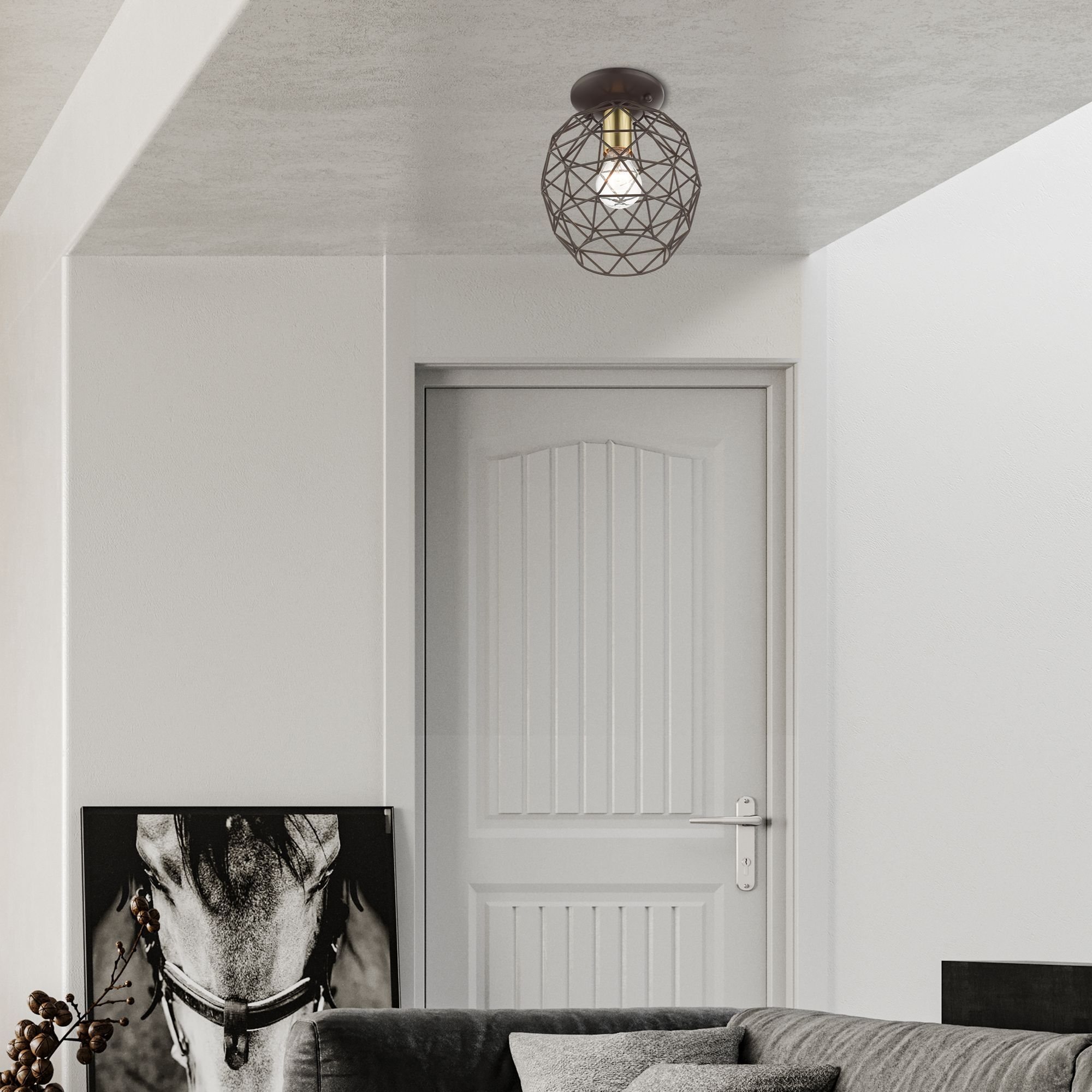 1 Light Bronze  Flush Mount