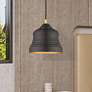 1_1 Light Bronze Mini Bell Pendant with Gold Finish Inside