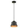 6_1 Light Bronze Mini Bell Pendant with Gold Finish Inside more views
