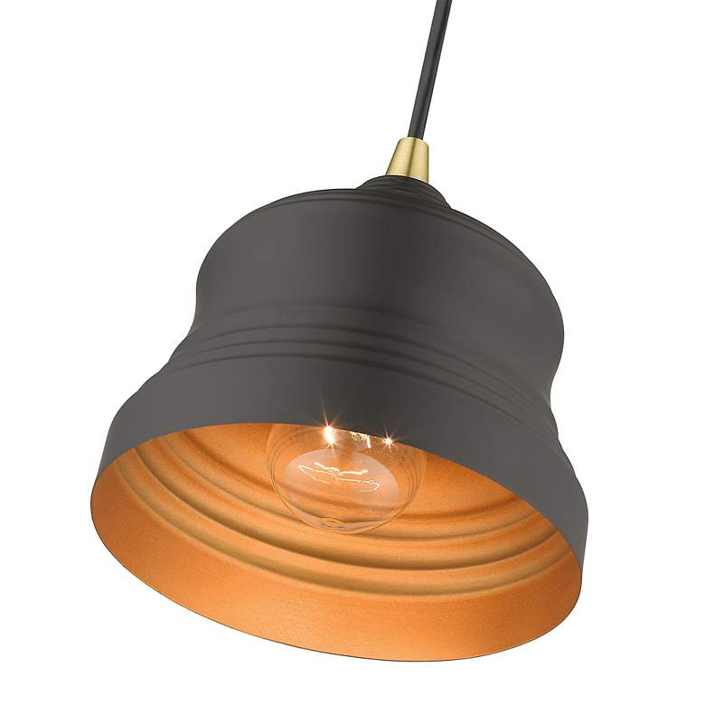 Image 7 1 Light Bronze Mini Bell Pendant with Gold Finish Inside more views