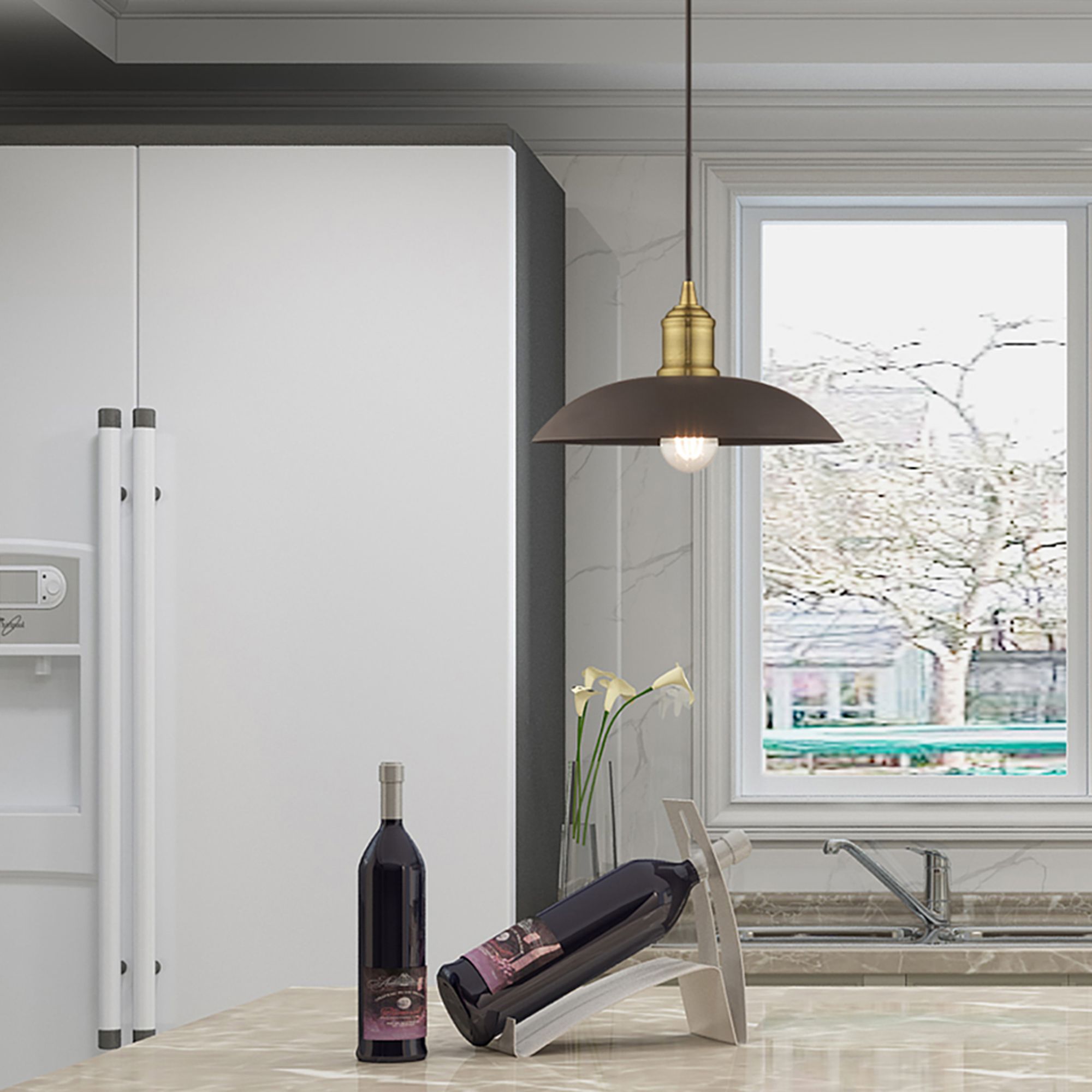 1 Light Bronze Mini Pendant