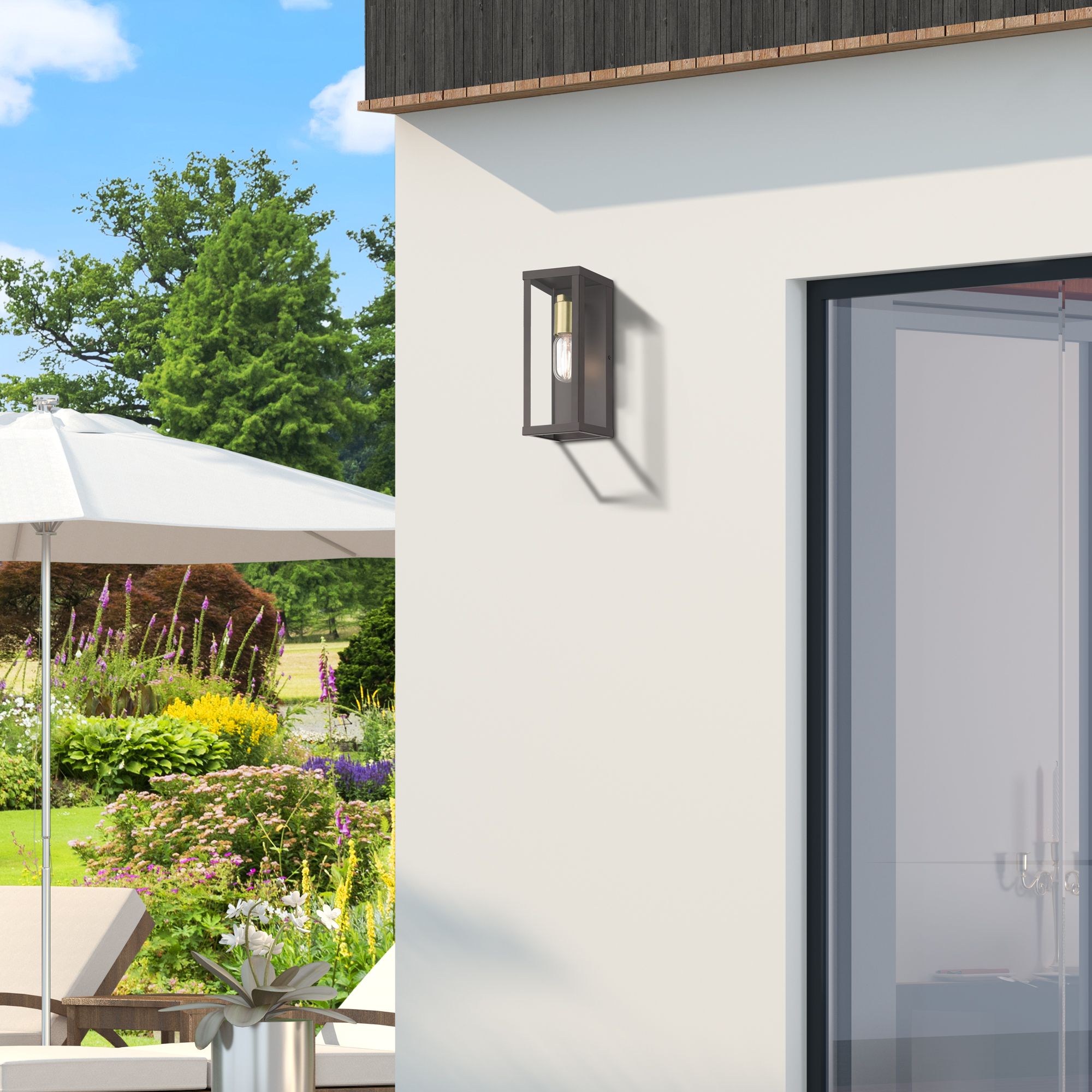 1 Light Bronze Outdoor ADA Medium Wall Lantern