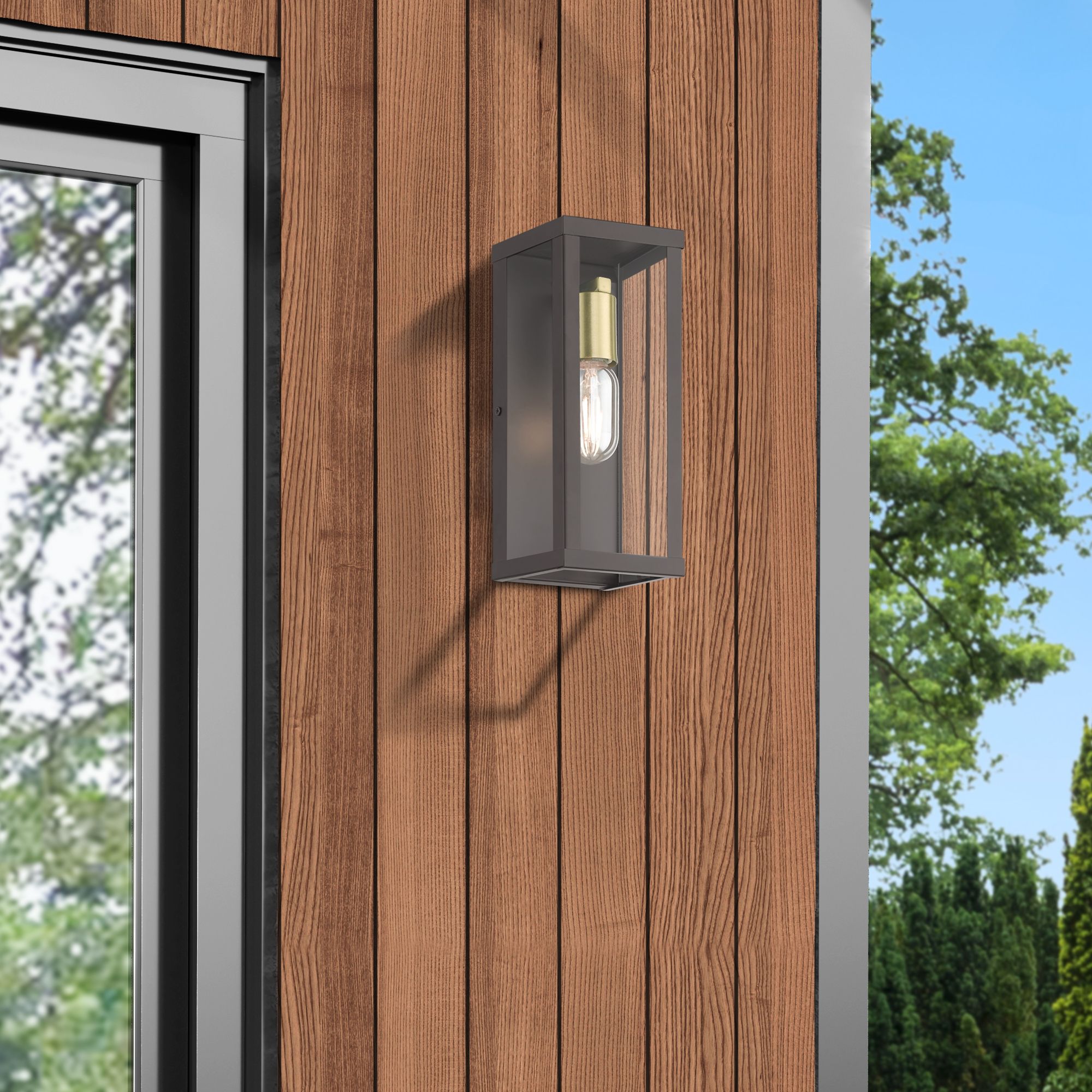 1 Light Bronze Outdoor ADA Medium Wall Lantern