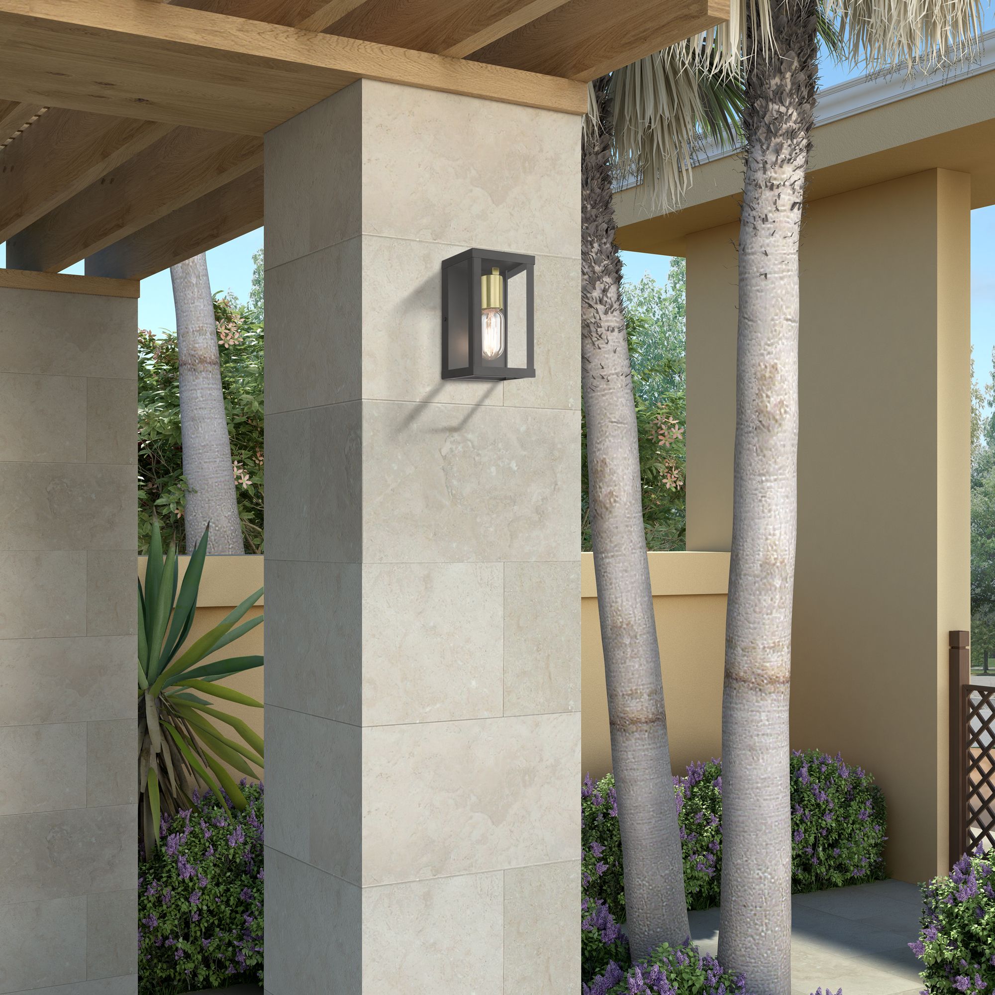 1 Light Bronze Outdoor ADA Small Wall Lantern