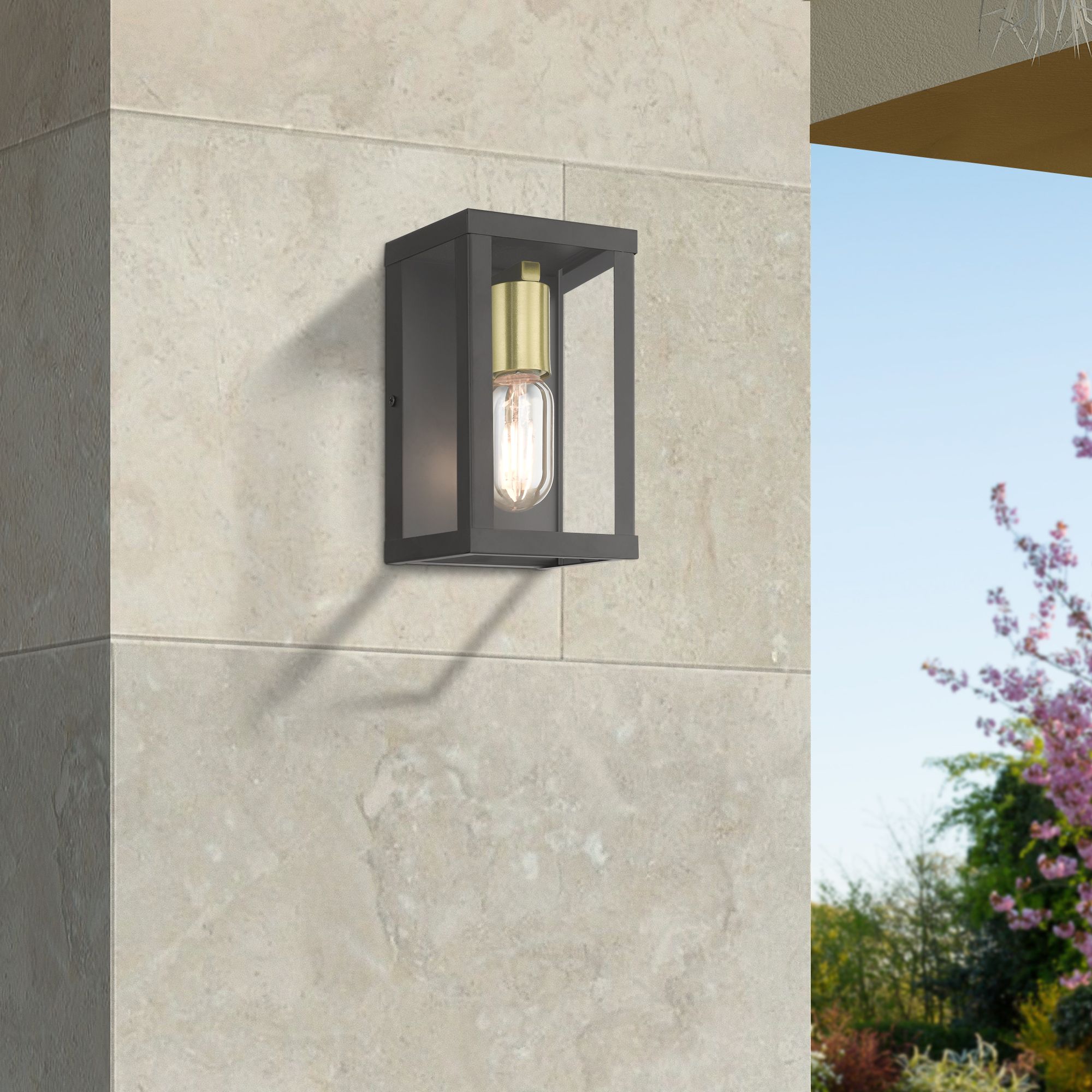 1 Light Bronze Outdoor ADA Small Wall Lantern