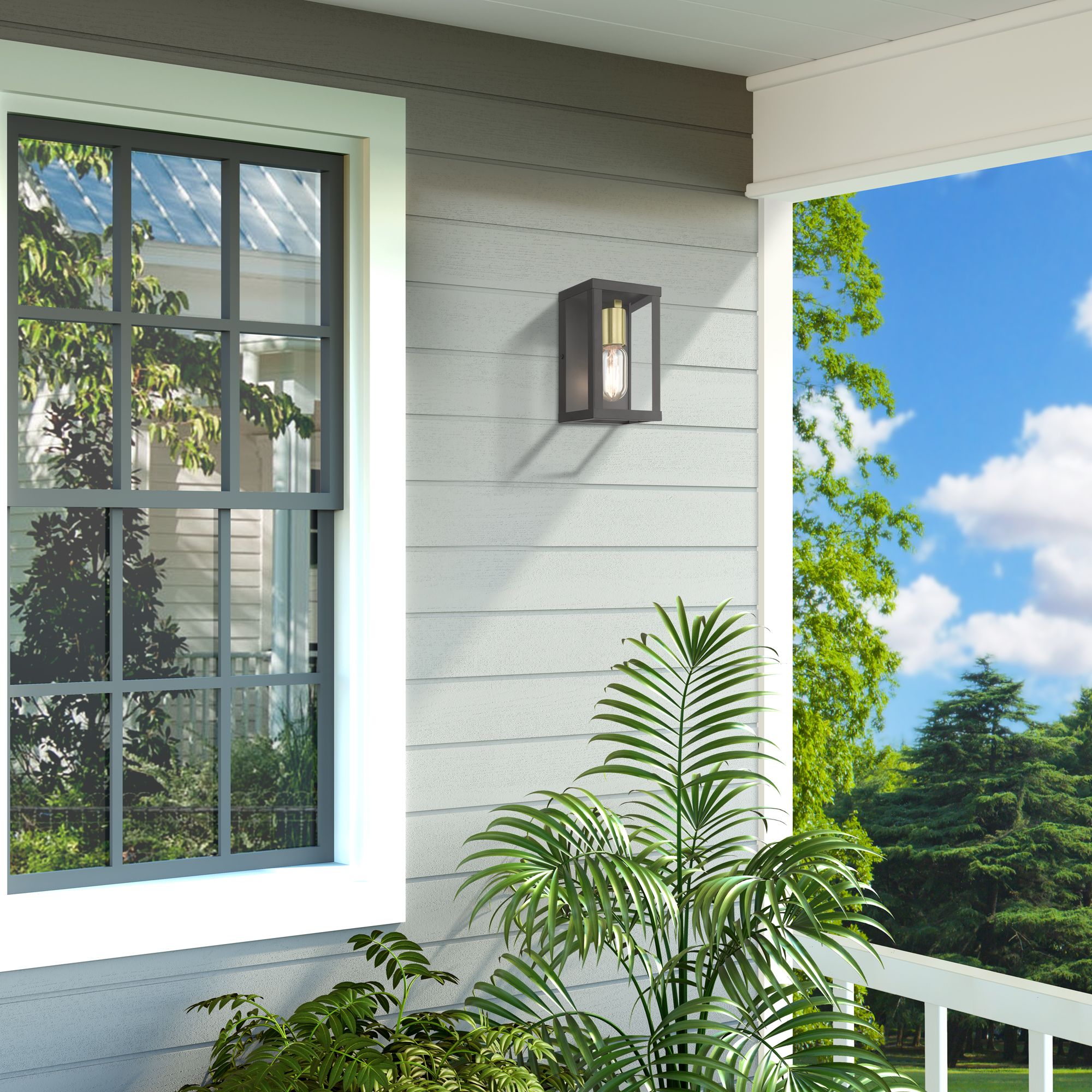 1 Light Bronze Outdoor ADA Small Wall Lantern