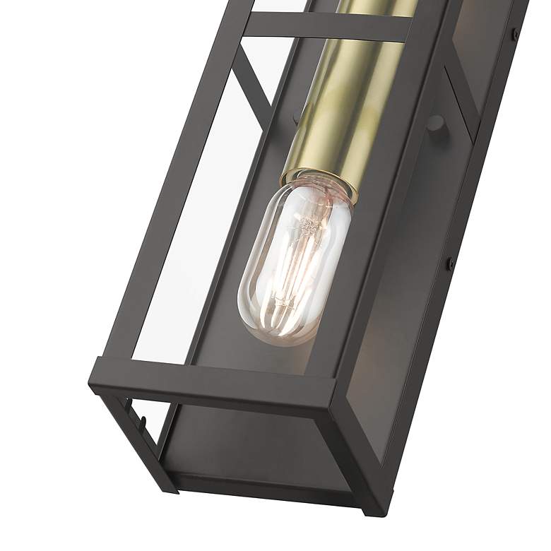 Image 7 1 Light Bronze Outdoor ADA Wall Lantern with Antique Gold Finish Accents more views