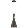 1 Light Bronze Pendant with Antique Brass Finish Accents