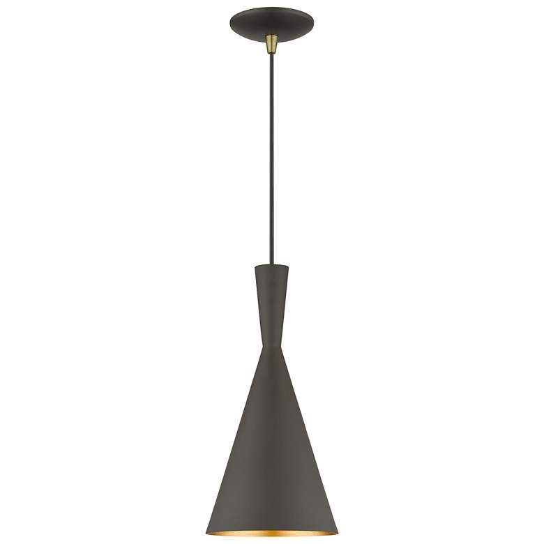 Image 1 1 Light Bronze Pendant with Antique Brass Finish Accents