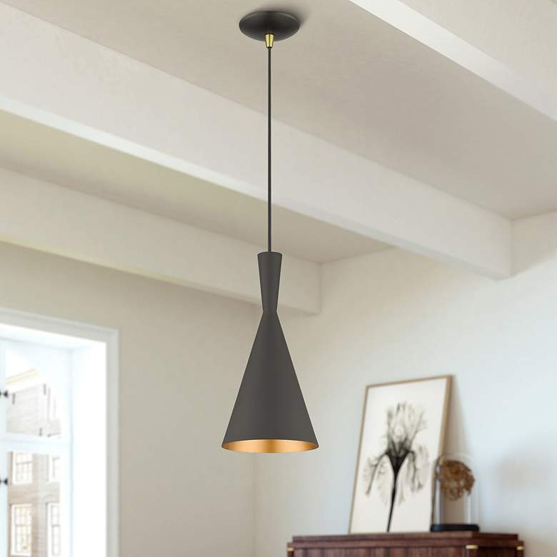 Image 1 1 Light Bronze Pendant with Antique Brass Finish Accents