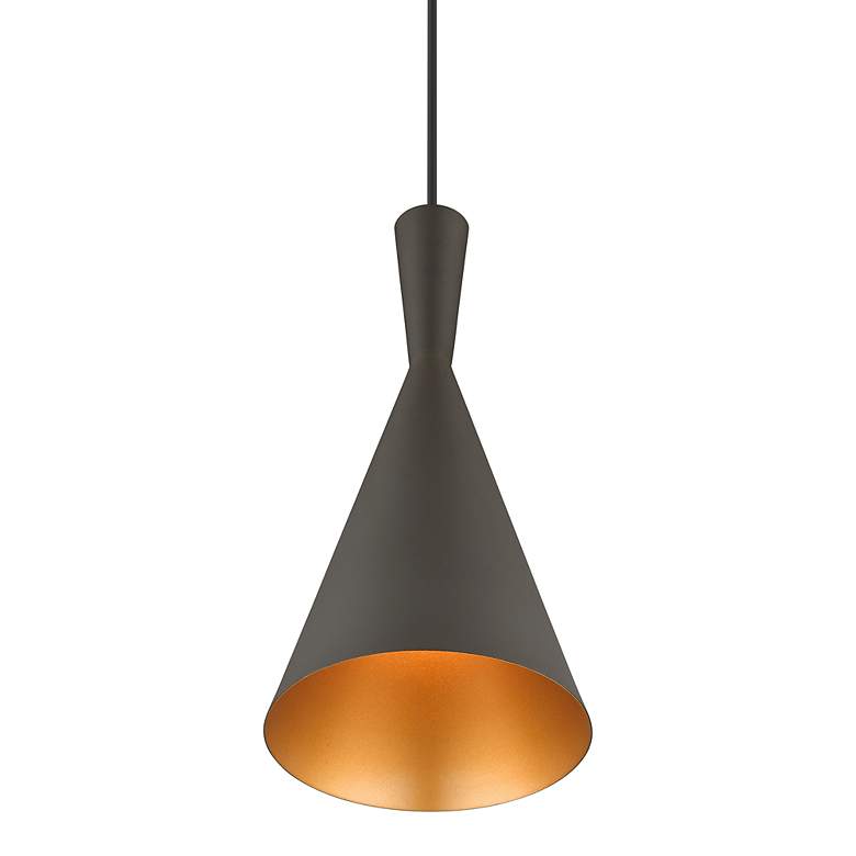 Image 6 1 Light Bronze Pendant with Antique Brass Finish Accents more views