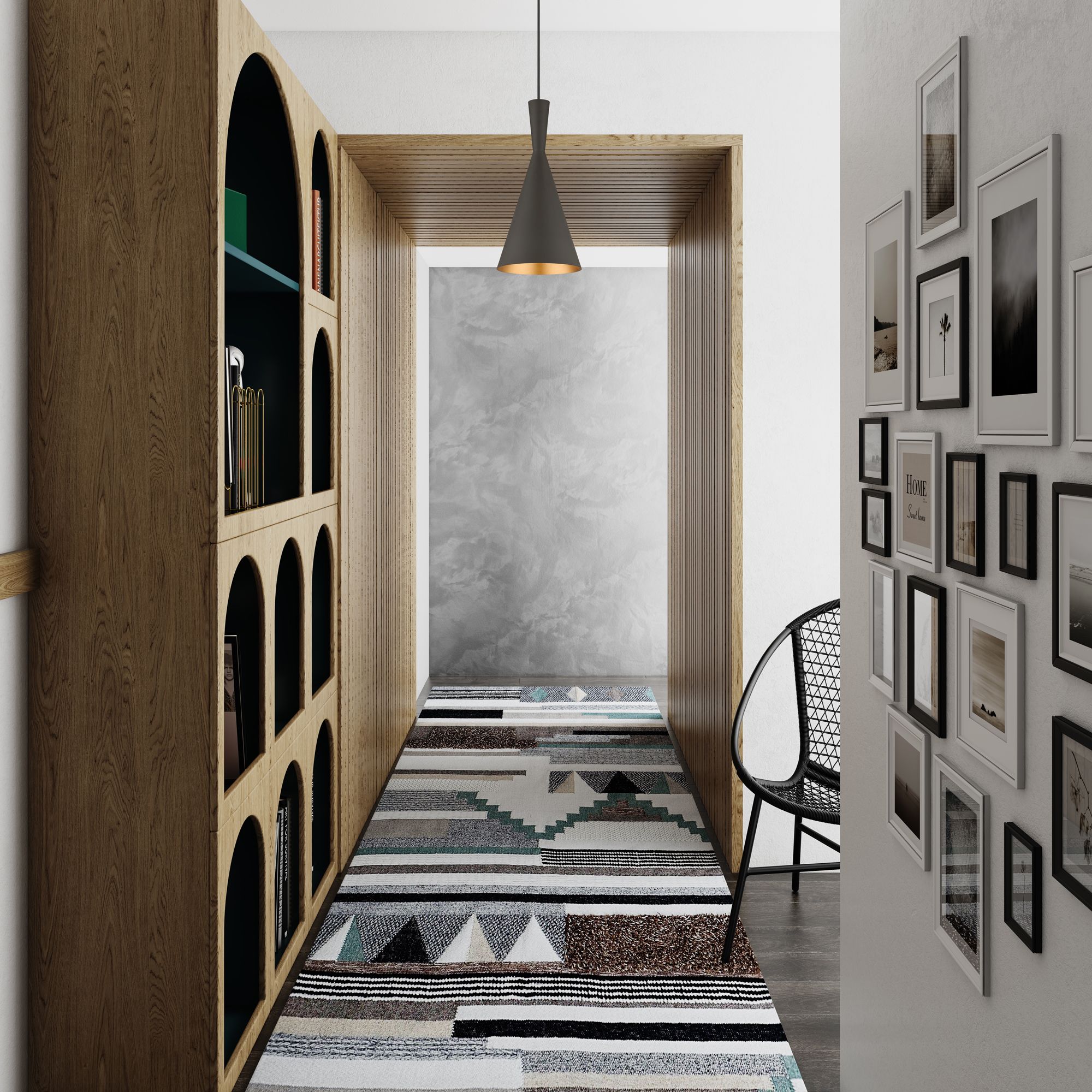 1 Light Bronze Pendant with Antique Brass Finish Accents