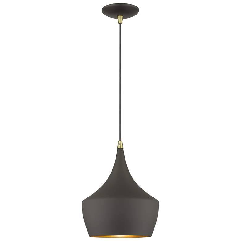 Image 1 1 Light Bronze Pendant with Antique Brass Finish Accents