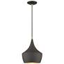 2_1 Light Bronze Pendant with Antique Brass Finish Accents