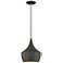 1 Light Bronze Pendant with Antique Brass Finish Accents