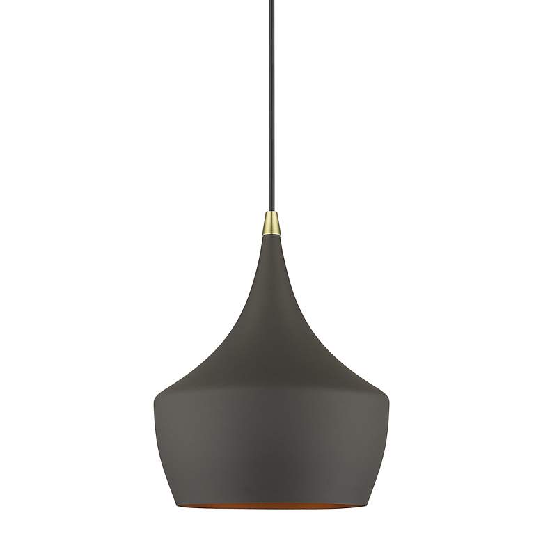 Image 3 1 Light Bronze Pendant with Antique Brass Finish Accents more views