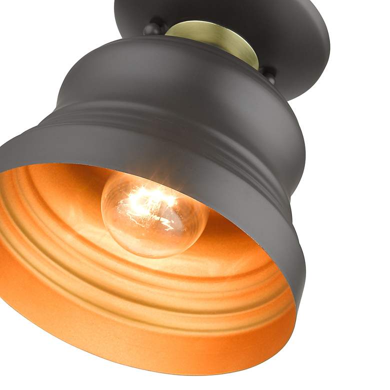 Image 6 1 Light Bronze Petite Bell Semi-Flush with Gold Finish Inside more views