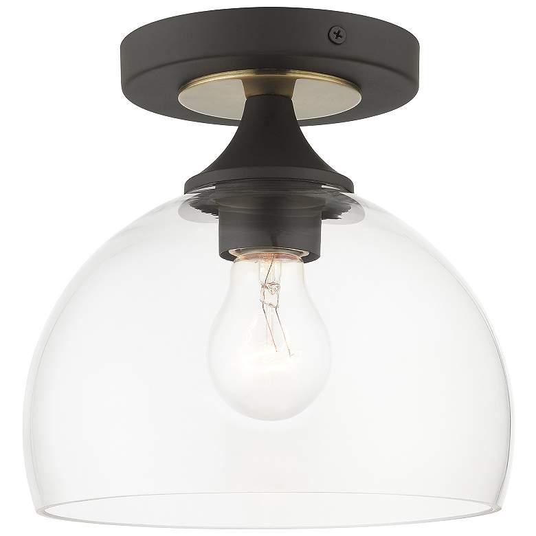 Image 1 1 Light Bronze Semi-Flush with Antique Brass Accents