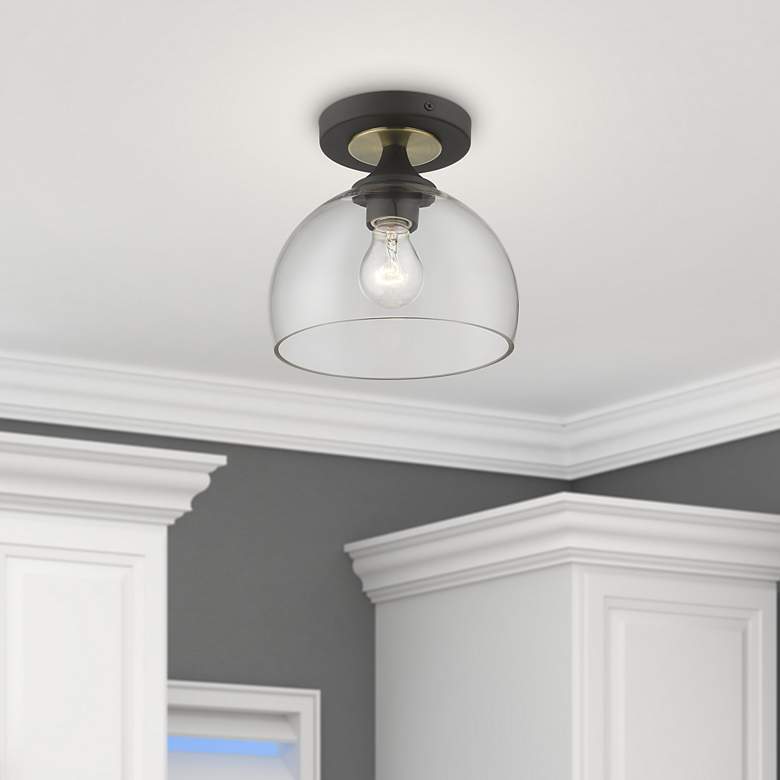 Image 1 1 Light Bronze Semi-Flush with Antique Brass Accents