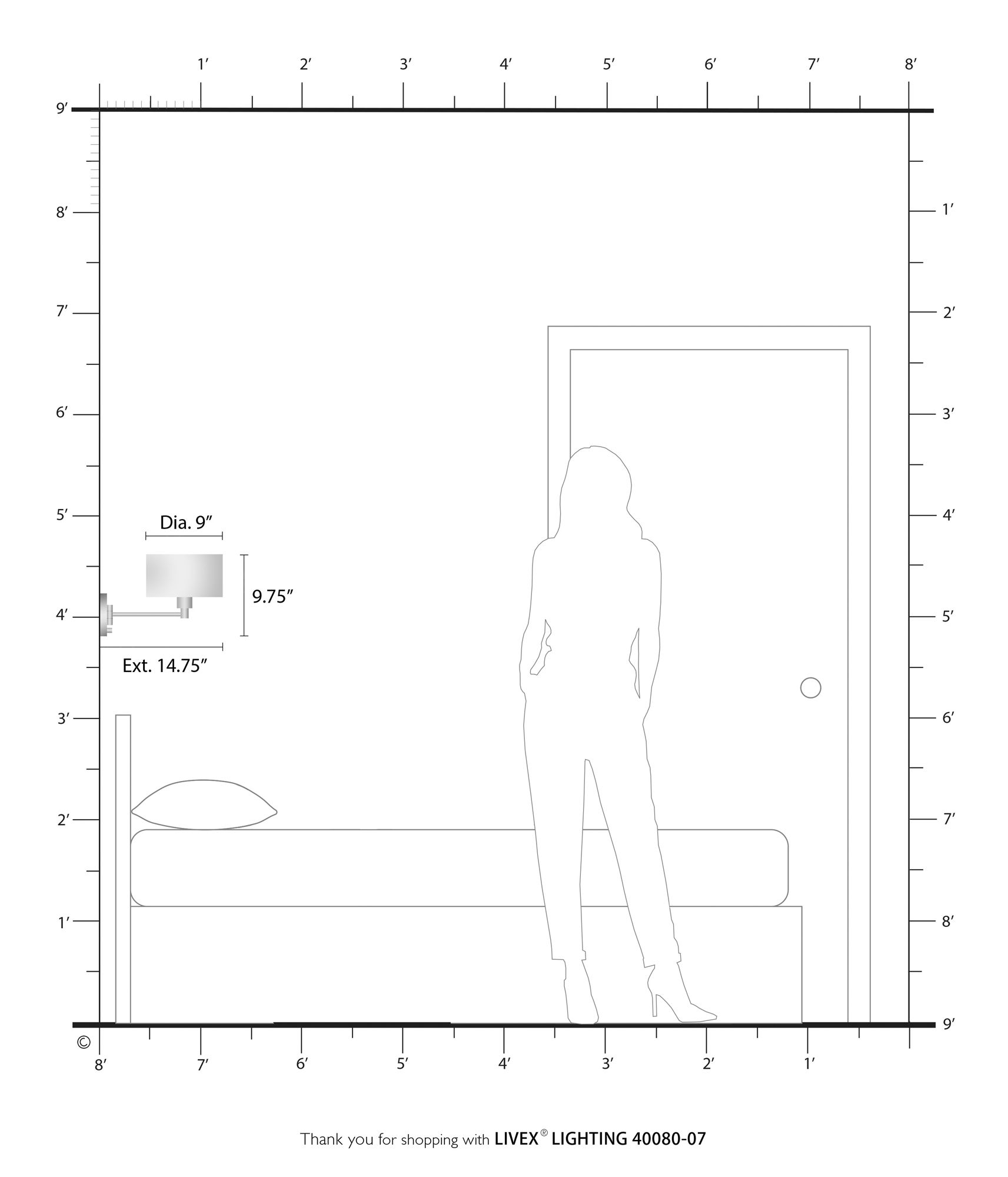 1 Light Bronze with Antique Brass Accent Swing Arm Wall Lamp