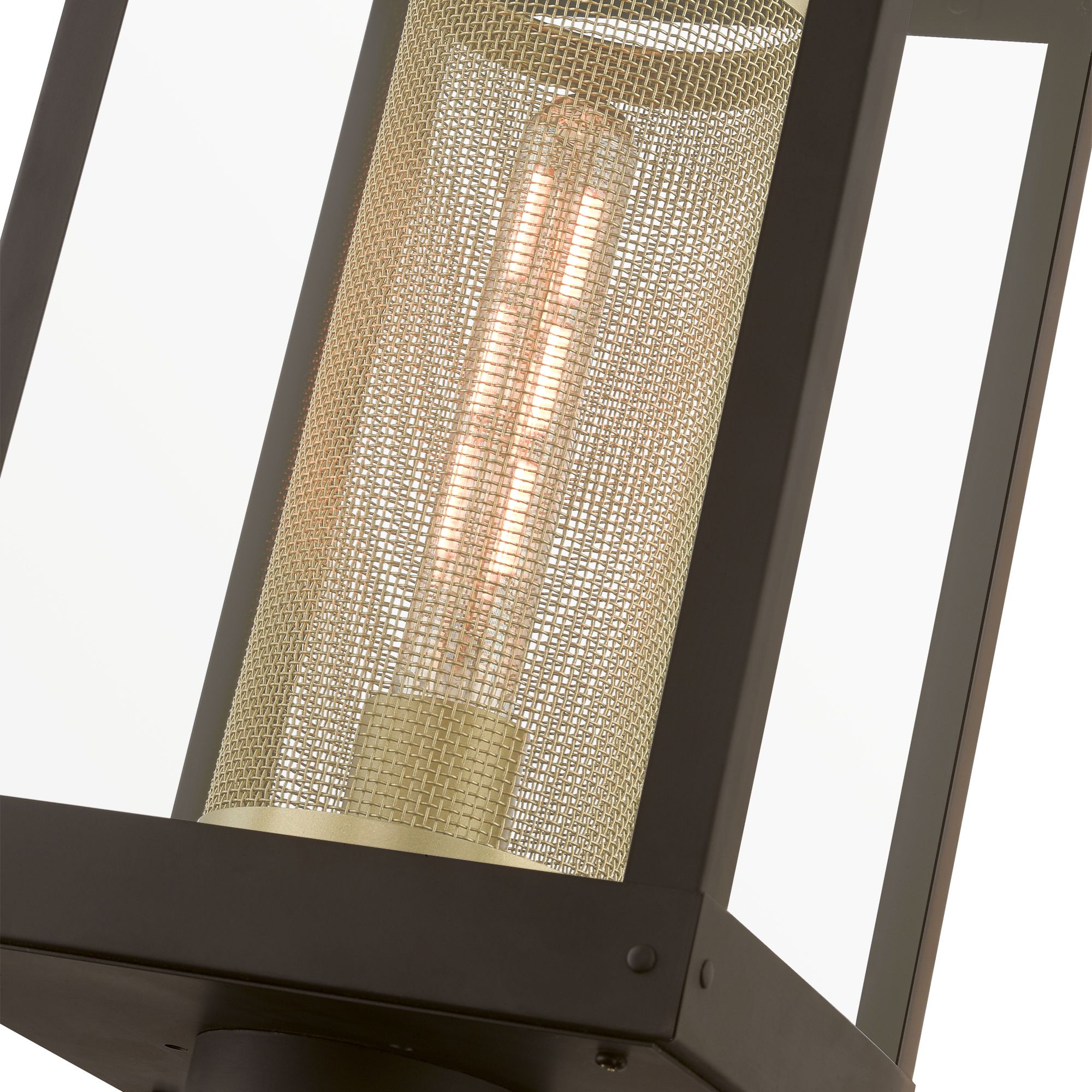 Image 7 1 Light Bronze with Soft Gold Candle Outdoor Post Top Lantern more views
