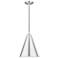 1 Light Brushed Aluminum Cone Pendant with Polished Chrome Accents