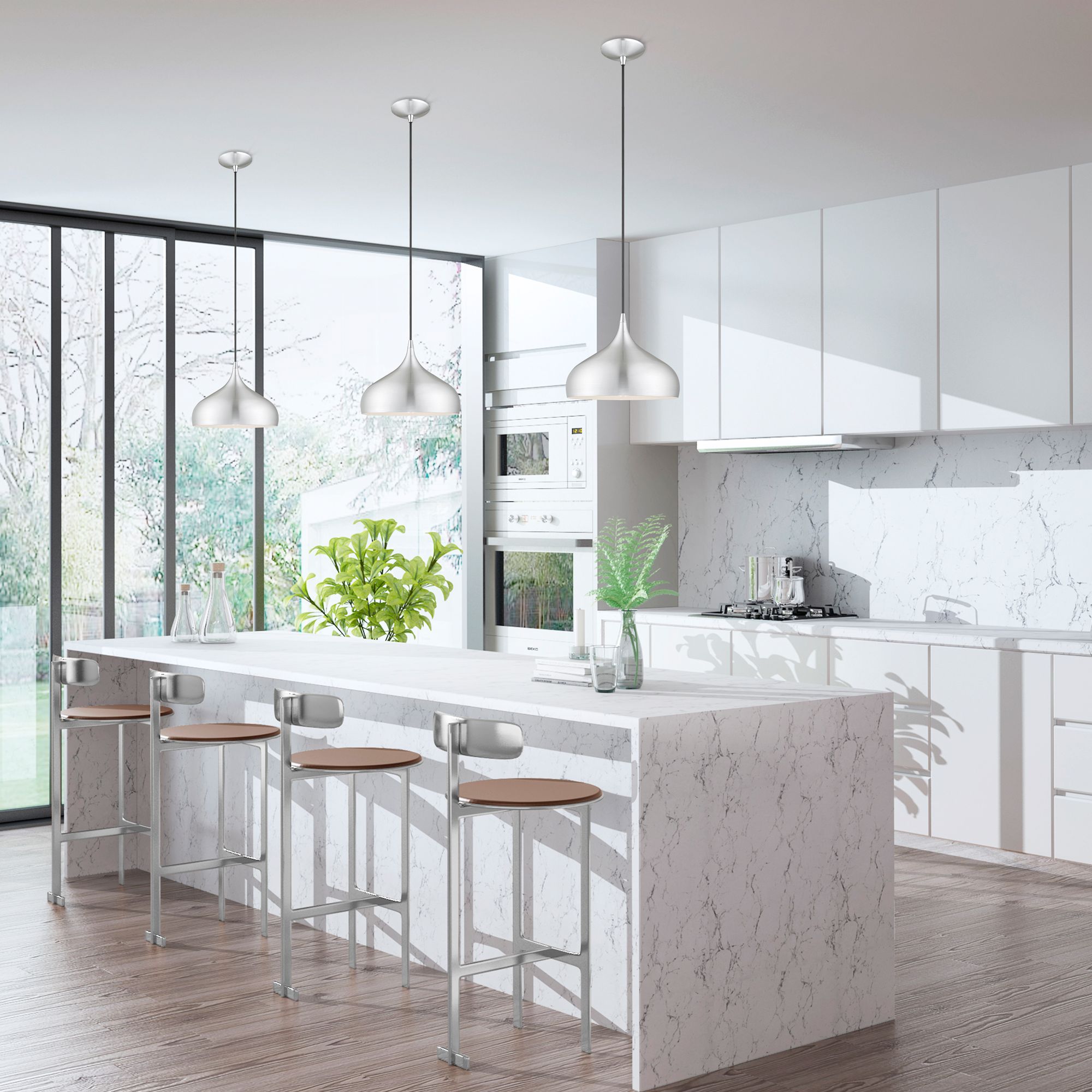 Image 7 1 Light Brushed Aluminum Mini Pendant more views