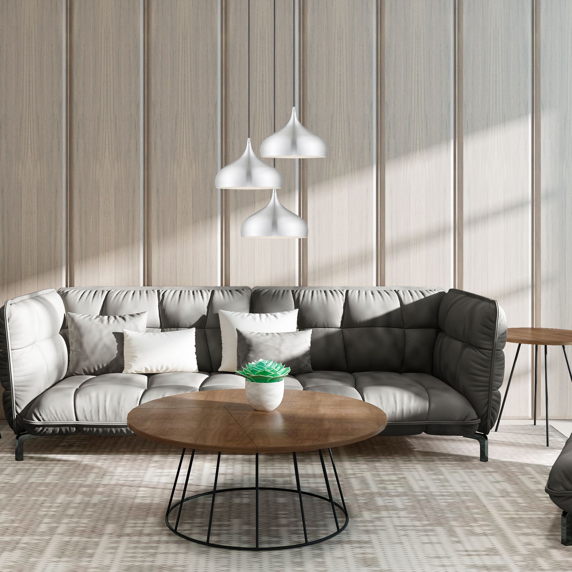 1 Light Brushed Aluminum Mini Pendant