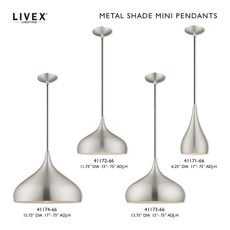 Image 3 1 Light Brushed Aluminum Mini Pendant more views