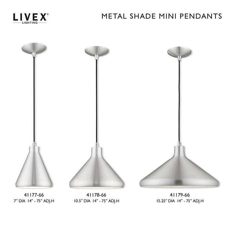 Image 3 1 Light Brushed Aluminum Mini Pendant more views