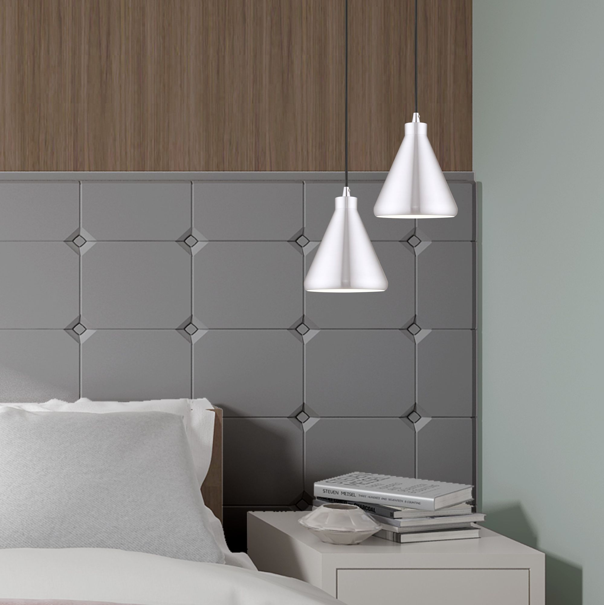 1 Light Brushed Aluminum Mini Pendant