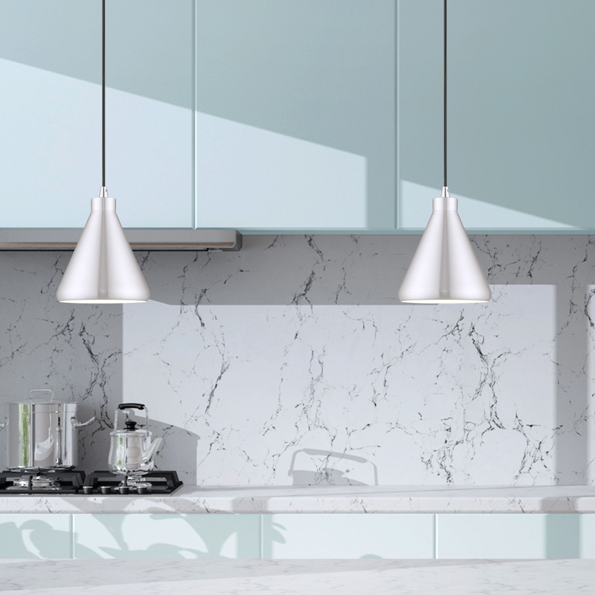 1 Light Brushed Aluminum Mini Pendant