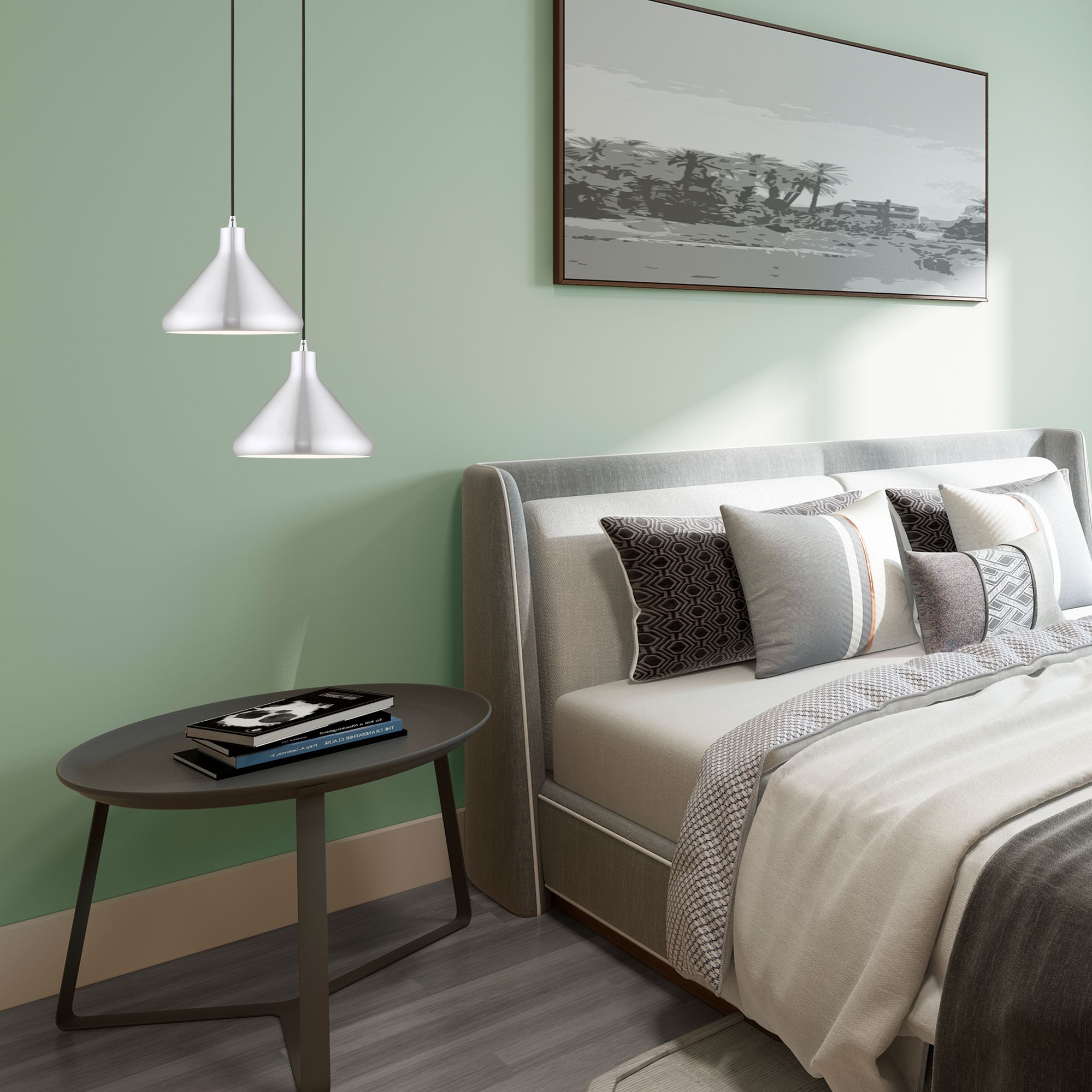 1 Light Brushed Aluminum Mini Pendant